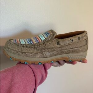 Twisted X Women's Moccasins in Tan with Multicolor Pattern